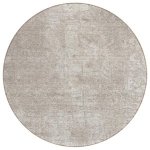 Chantille ACN559 Ivory 8 ft. x 8 ft. Round Machine Washable Indoor/Outdoor Geometric Area Rug