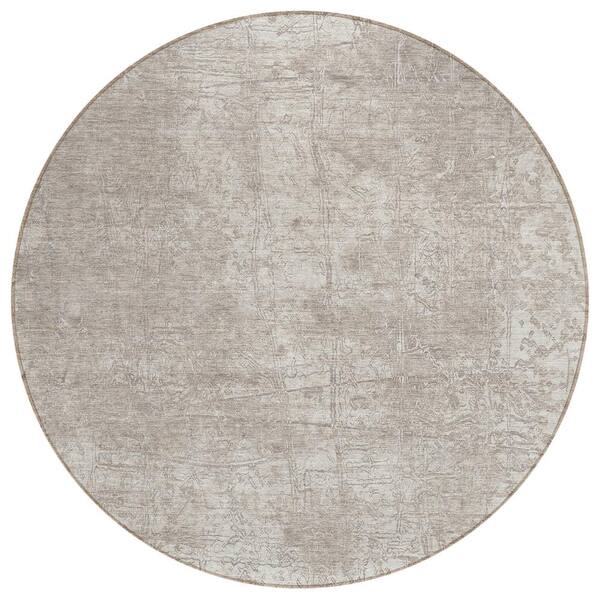 Addison Rugs Chantille ACN559 Ivory 8 ft. x 8 ft. Round Machine ...