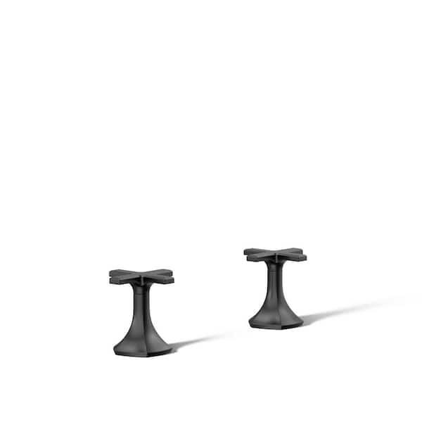 Occasion Cross Bathroom Sink Faucet Handles in Matte Black
