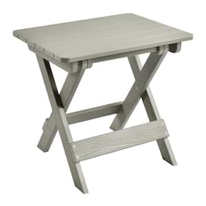Aspen Light Gray Rectangle Recycled Plastic Outdoor Folding Side Table