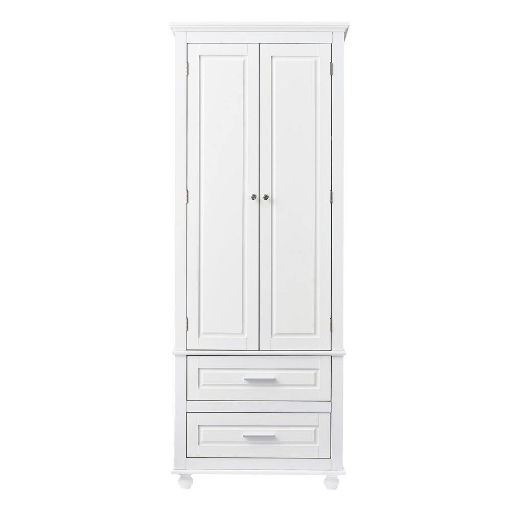 24 in. W x 16 in. D x 63 in. H White Linen Cabinet with 2 Drawers, Adjustable Shelf price history on PriceWatchPro