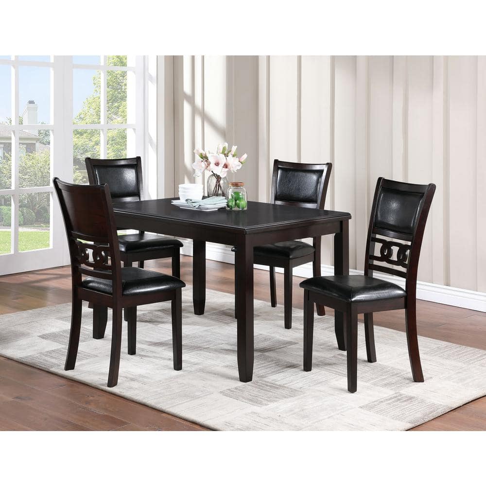 Ebony 48-Inch Rectangular Dining Table with 4 Chairs