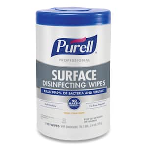 110-Count Fresh Citrus Professional Surface Disinfecting Wipes, 1-Ply, 7 x 8, White (6-Pack)