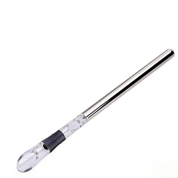 3-in-1 Stainless Steel Wine Chiller Stick with Aerator and Pourer, Silver