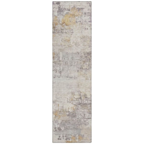 Chantille Machine Washable Indoor/Outdoor Abstract ACN2371 Linen 2 ft. x 7 ft. Runner Rug