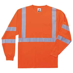 5XL Hi Vis Orange Long Sleeve T-Shirt