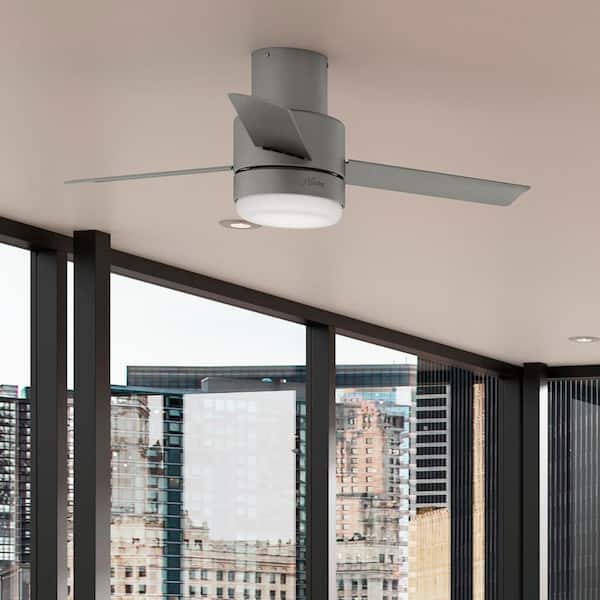 Gilmour 44 in. Indoor/Outdoor Matte Silver Ceiling Fan with Remote and Light Kit