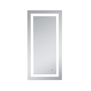 Timeless 20 in. W x 40 in. H Framed Rectangular LED Light Bathroom Vanity Mirror in Silver