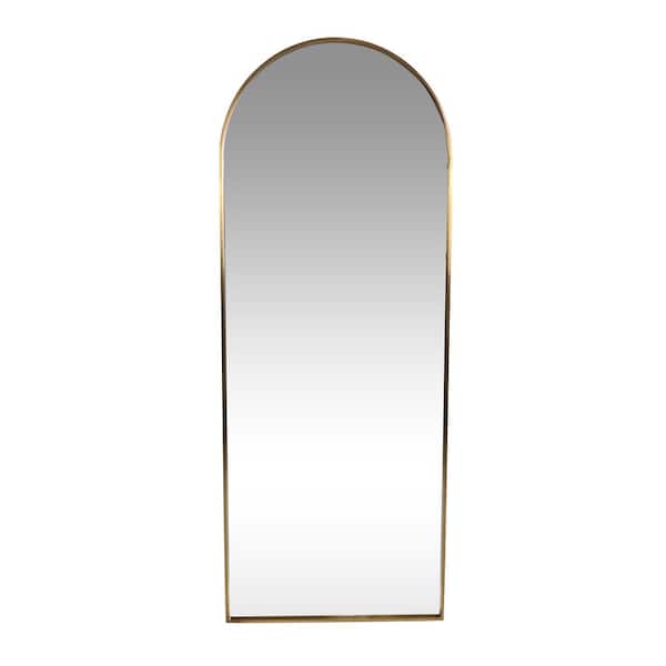 Noble House Chardean 72 in. x 27.75 in. Modern Rectangle Framed Brushed Brass Accent Mirror