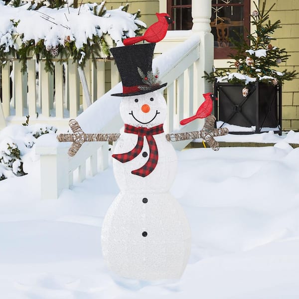 Winado 47 in. White Christmas Snowman Decor with Lights 716936827344 - The  Home Depot