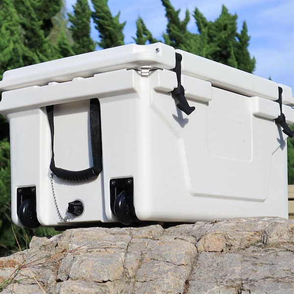 65 Qt. Khaki Outdoor Camping Picnic Fishing Portable Cooler Portable Insulated Camping Cooler Box