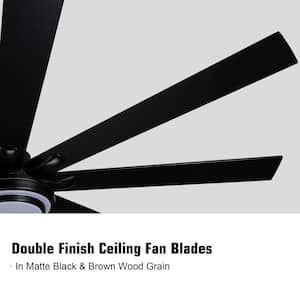 Atalanta 72 in. Smart Indoor Matte Black Ceiling Fan with Dimmable Integrated LED and Remote Control