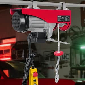 880 lbs. Electric Chain Hoist 850 Watt Electric Steel Wire Winch with 14 ft. Wired Remote Control for Garage Warehouse