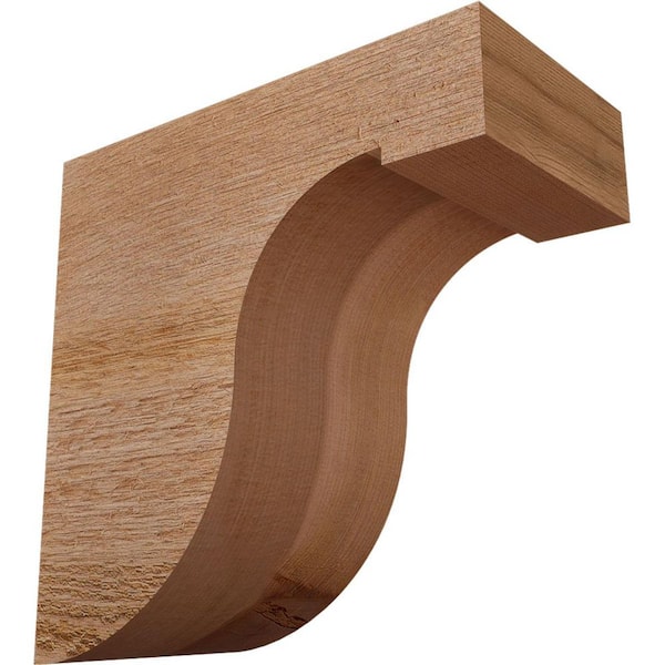 Ekena Millwork 4 in. x 8 in. x 8 in. Western Red Cedar Del Monte Rough Sawn Corbel
