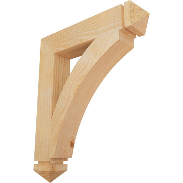 Ekena Millwork 4 in. x 26 in. x 22 in. Douglas Fir Thorton Arts and Crafts Rough Sawn Bracket