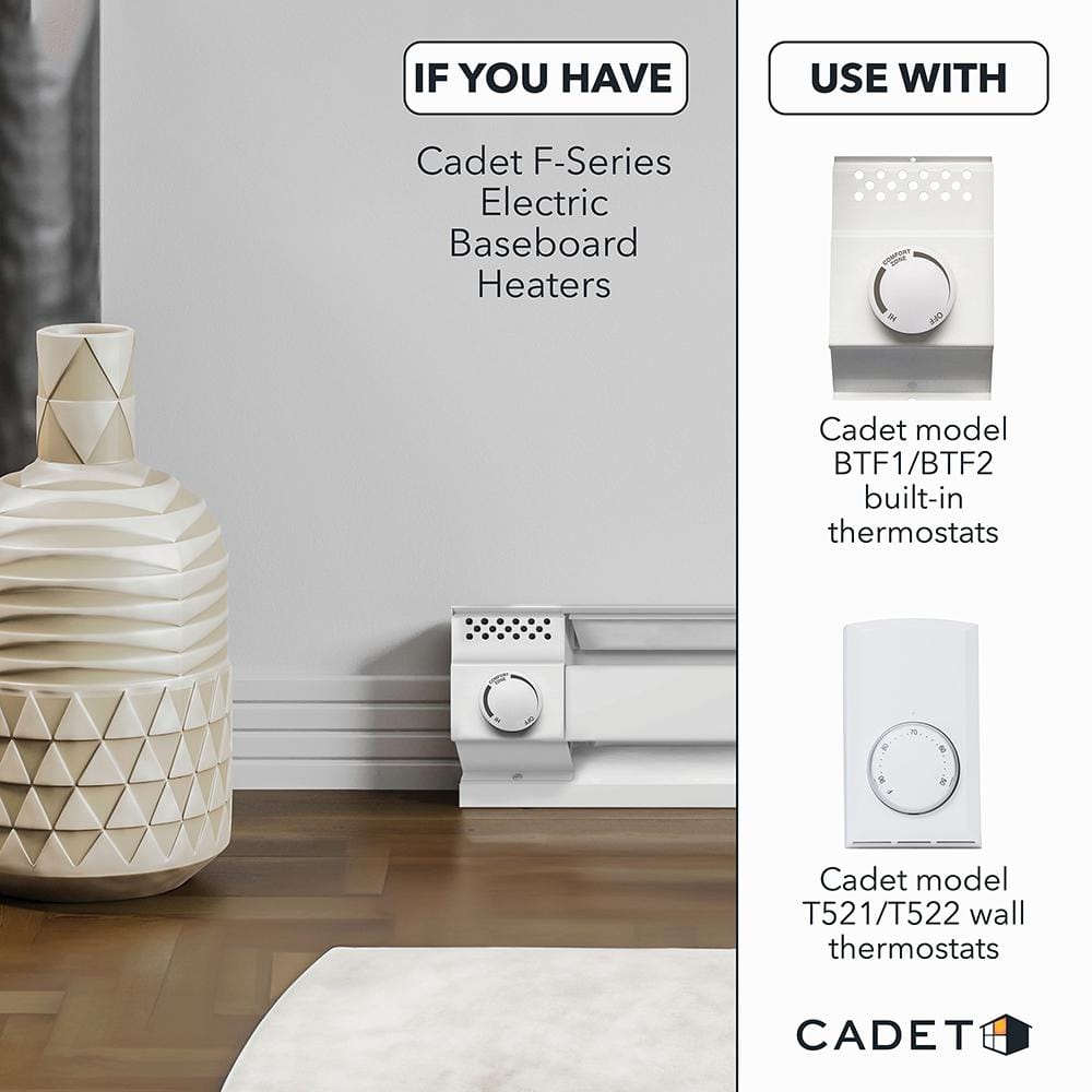 Cadet 60-Inch White Steel Convection Baseboard Heater