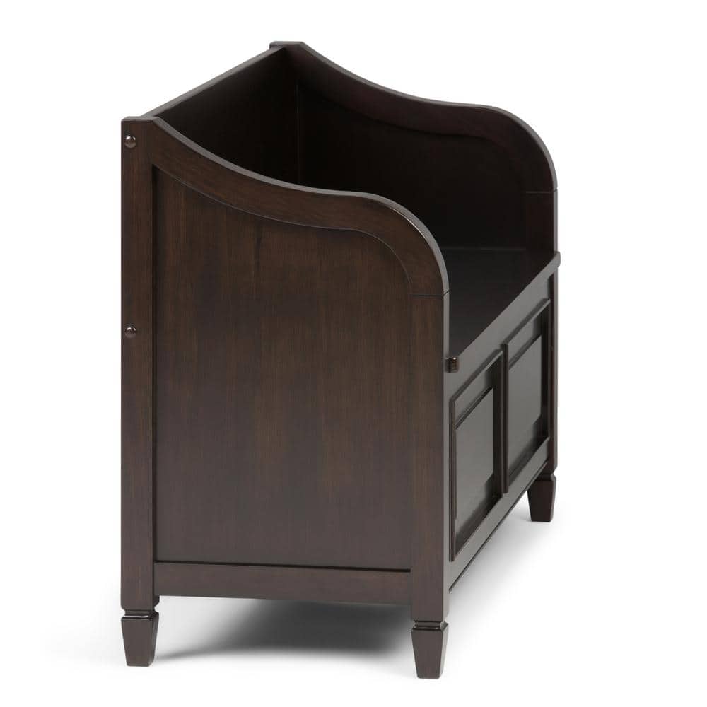 Connaught Dark Chestnut Brown Solid Wood Storage Bench