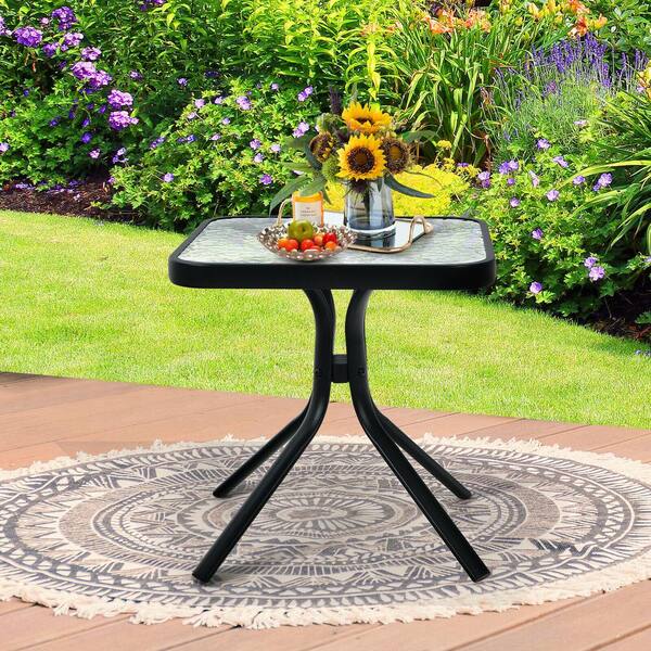 Liviza 20 in. Heavy-Duty Metal Frame Square Patio Table with