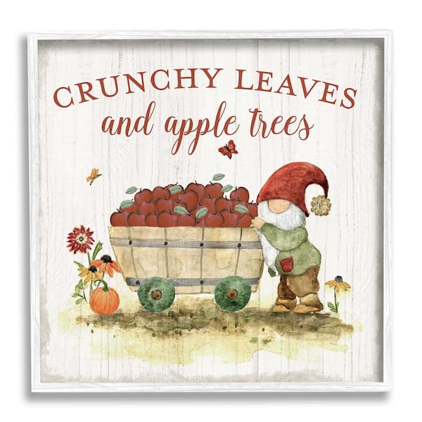 Stupell Industries Fall Apple Tree Phrase by Tava Studios 1-Piece Framed Graphic Print Fantasy Poster Art Print 17 in. x 17 in.