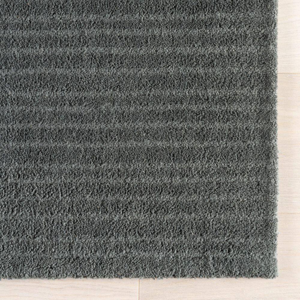 Gray Handmade Wool Rectangular Area Rug, 4' x 6'