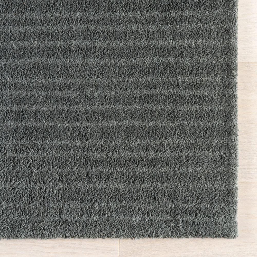 Gray Handmade Wool Rectangular Area Rug, 4' x 6'