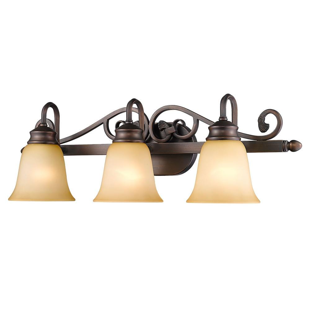 Bronze 3-Light Traditional Bathroom Vanity Fixture