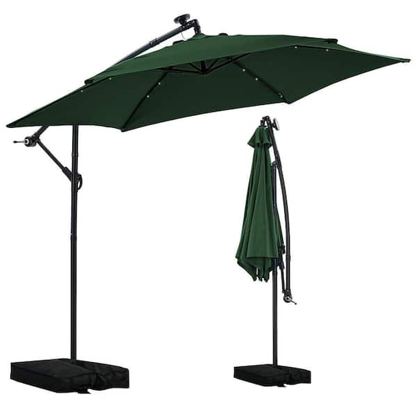 cantilever patio umbrella canadian tire 10' Solar Cantilever Umbrella - LED Lights & UV Protection