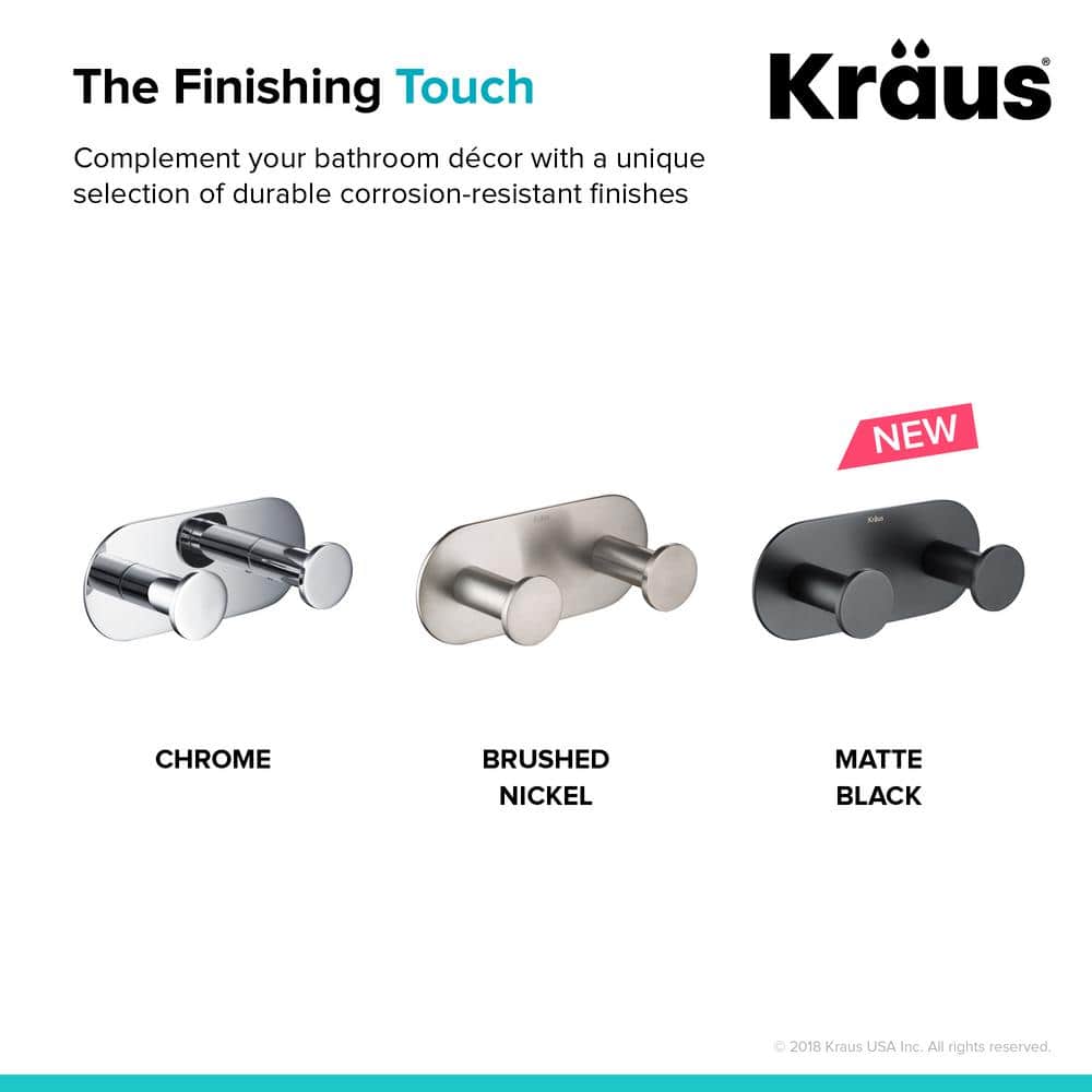 Matte Black Solid Brass Double Wall Mounted Towel Hook