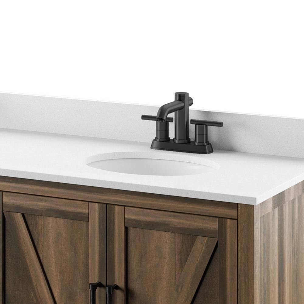 Canyon Lake Pine Double Bathroom Vanity with White Stone Top