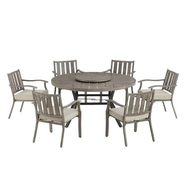 ULAX FURNITURE AZUR 7-Piece Aluminum Outdoor Dining Set with