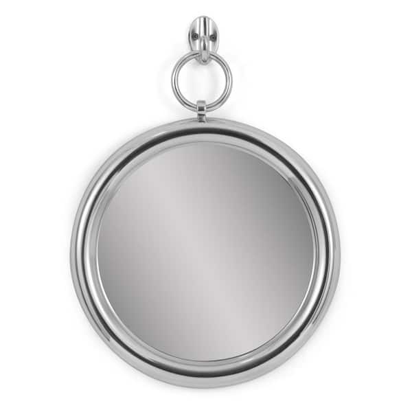 Afoxsos 14.50 in. W x 1.00 in. H Modern Handcrafted Round Aluminum Wall Mirror, Silver