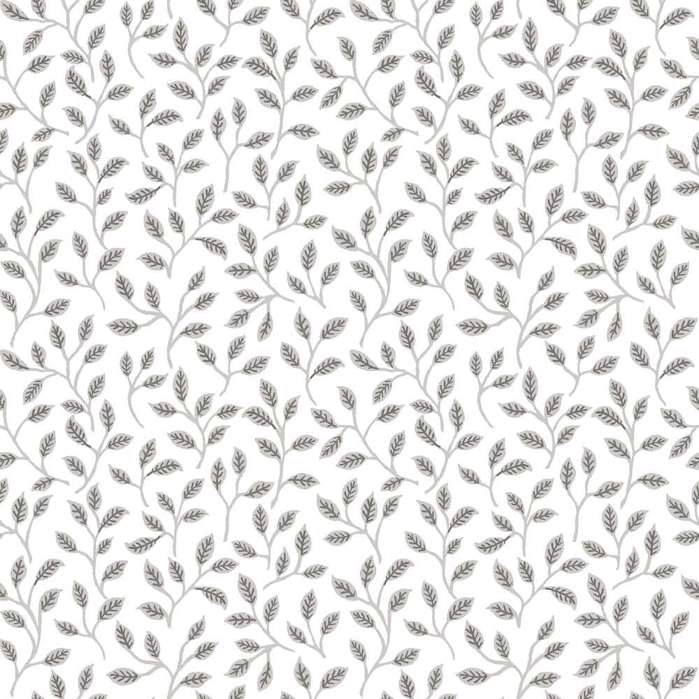 Into The Wild Silver Metallic Trailing Leaf Non-Pasted Non-Woven Wallpaper 