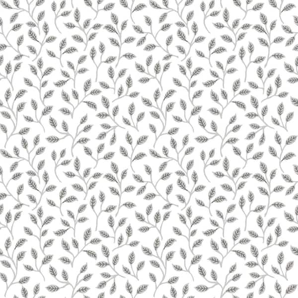 Unbranded Into The Wild Silver Metallic Trailing Leaf Non-Pasted Non-Woven Wallpaper Roll