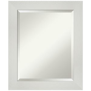 Medium Rectangle Glossy White Beveled Glass Modern Mirror (24.25 in. H x 20.25 in. W)