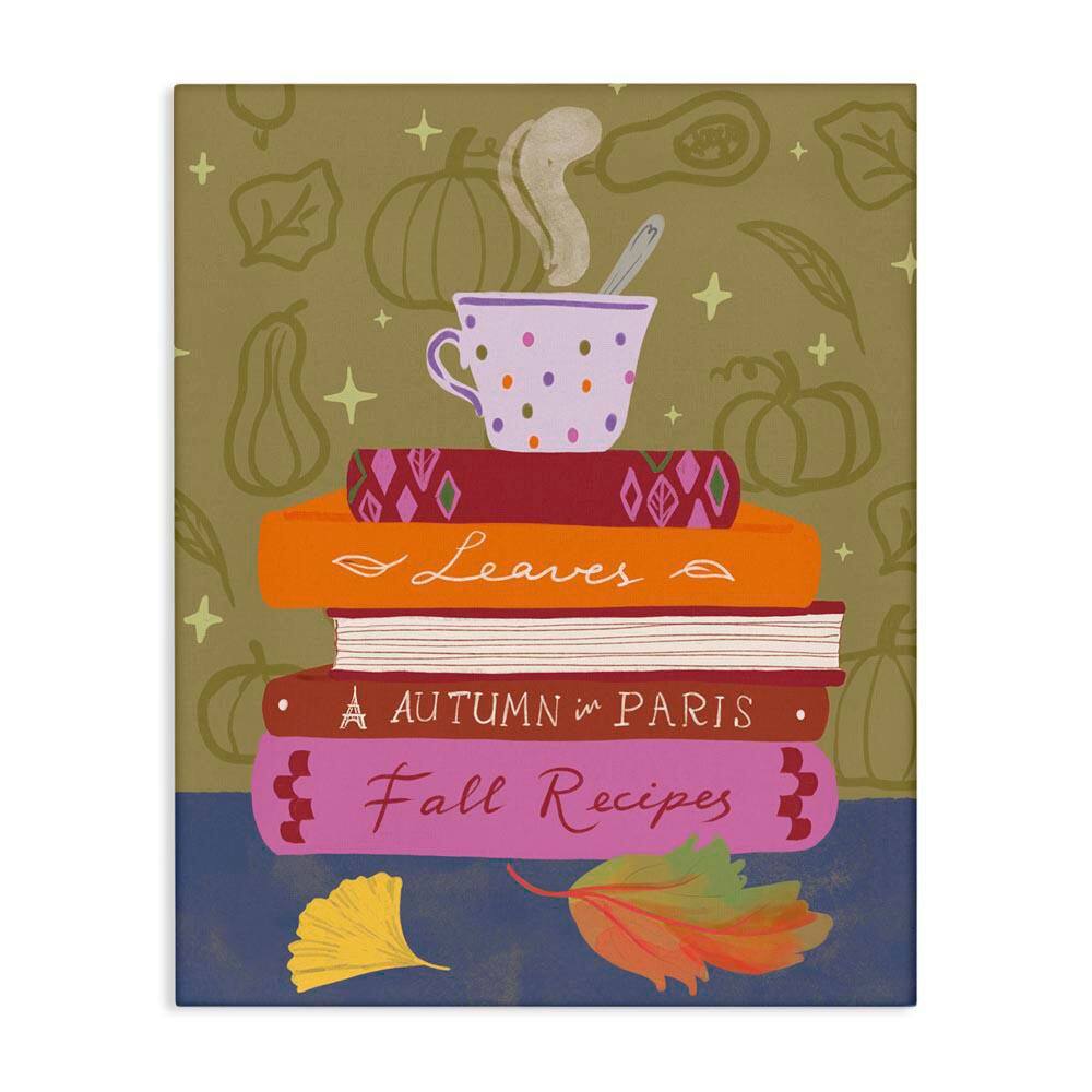 Autumnal Mug on Bookstack by Be Ni La Unframed Typography Graphic Art Print 40 in. x 30 in. price history on PriceWatchPro