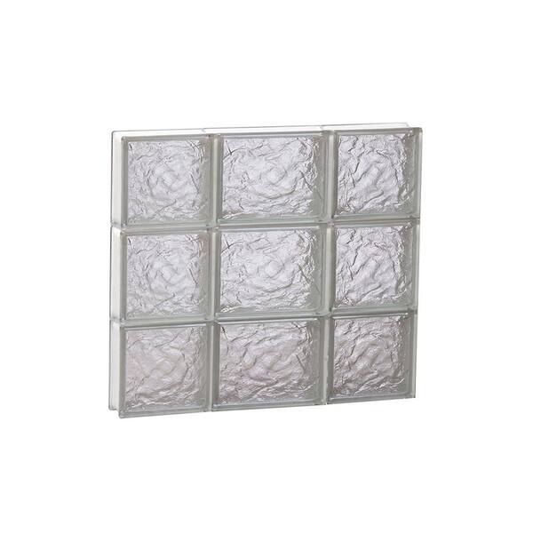 Clearly Secure 19.25 in. x 17.25 in. x 3.125 in. Frameless Ice Pattern Non-Vented Glass Block Window