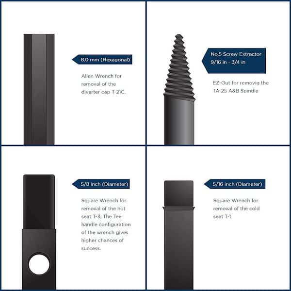Four-in-One Wrench Extractor Tool for Symmons Temptrol Four-in-One Wrench Extractor Tool for Symmons Temptrol