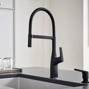 Rivana Single-Handle Semi-Pro Standard Kitchen Faucet in Matte Black