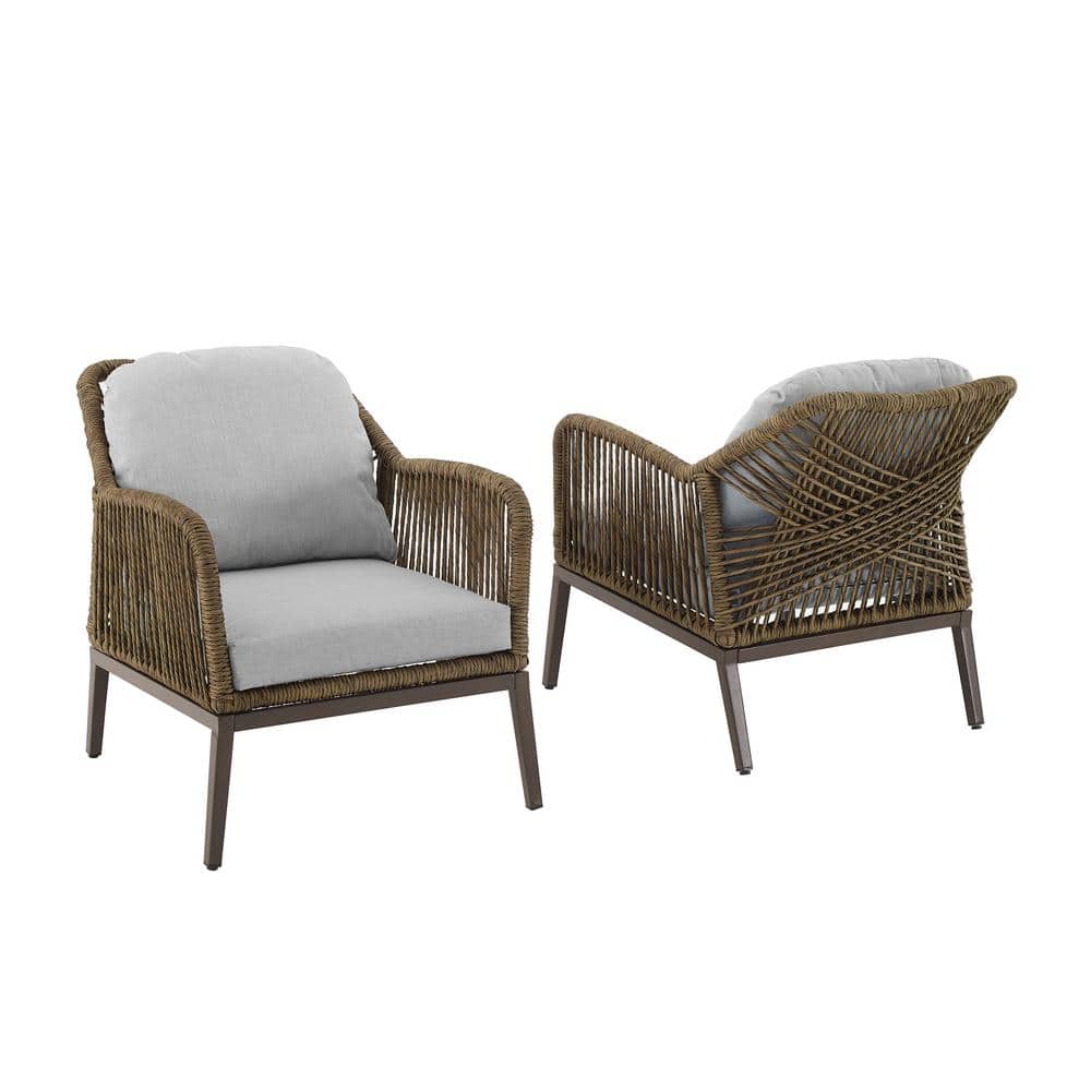 Haven 2-Piece Light Gray Wicker Outdoor Armchair Set