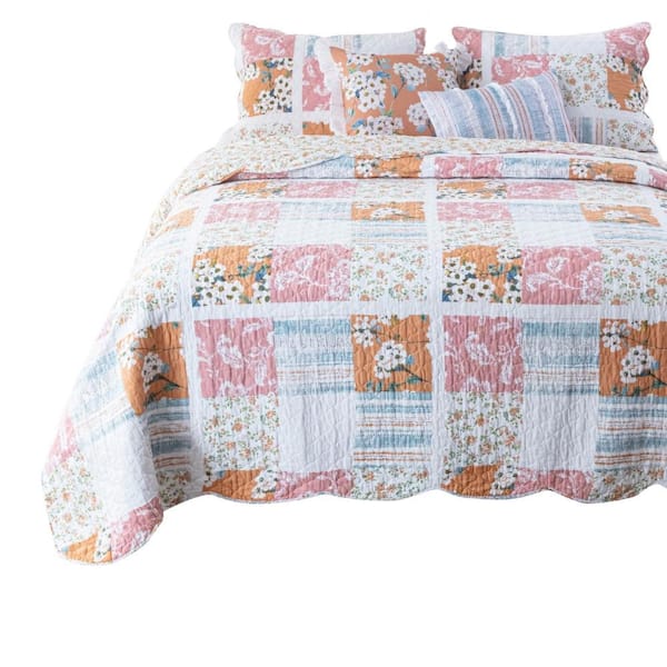 Benjara 2-Piece Multicolor Solid Twin Size Microfiber Quilt Set