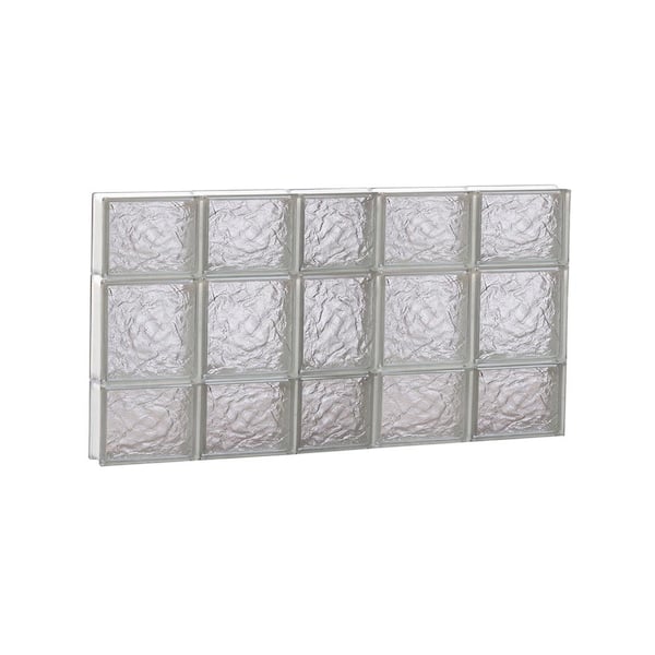 Clearly Secure 36.75 in. x 19.25 in. x 3.125 in. Frameless Ice Pattern Non-Vented Glass Block Window