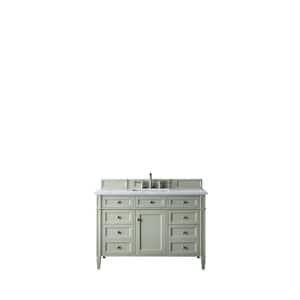 Brittany 48.0 in. W x 23 in. D x 34 in. H Bathroom Vanity in Sage Green with Arctic Fall Solid Surface Top