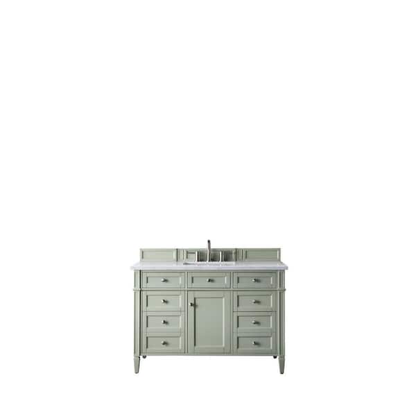 James Martin Vanities Brittany 48.0 in. W x 23 in. D x 34 in. H Bathroom Vanity in Sage Green with Arctic Fall Solid Surface Top