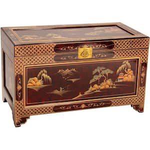 Red Lacquer Landscape Trunk