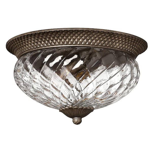HINKLEY Plantation 16 in. 3-Light Pearl Bronze Flush Mount