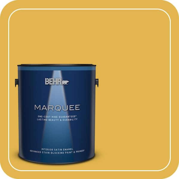 BEHR MARQUEE 1 gal. #360D-6 Yellow Gold Satin Enamel Interior Paint & Primer