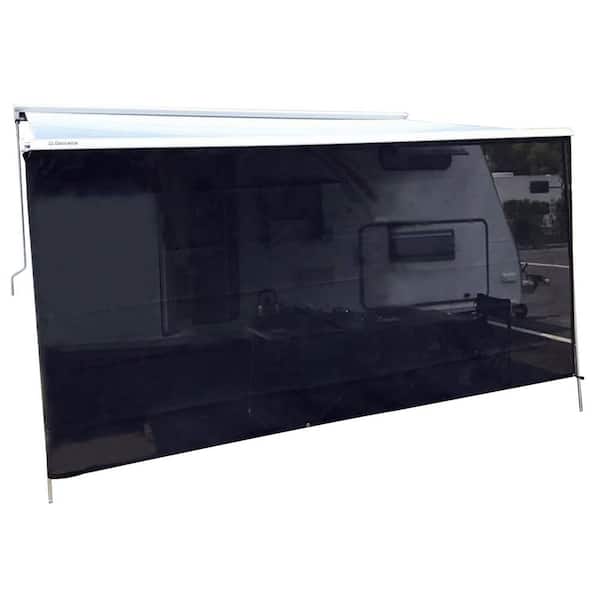 7 ft. RV Awning Sun Shade Screen Black Mesh Sunshade for Motorhome Camping Trailer Blocks UV Glare 3-Year Warranty