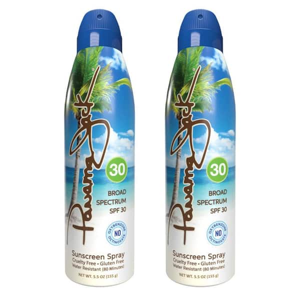Panama Jack 5.5 oz. Continuous Spray Sunscreen SPF 30 Moisturizer (2 Pack)