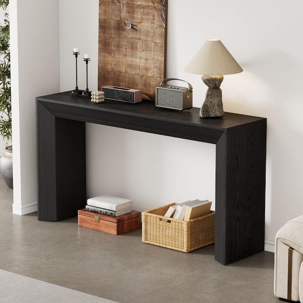 CHRISTOPHER KNIGHT HOME Foster Modern 59 in. Black Rectangle Wood Console Table