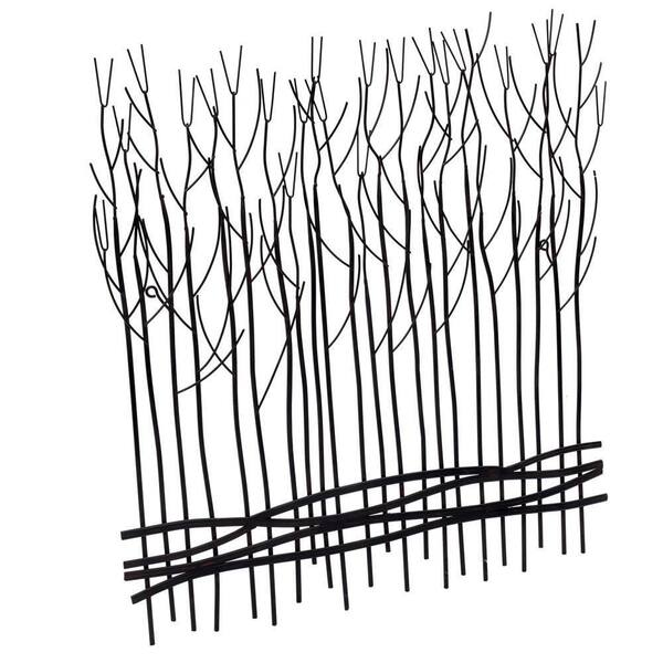 luxenhome black metal field of trees wall decor